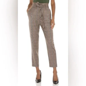 VERONICA BEARD Clerence mehrfarbig karierte Paperbag Hüfthose Wollmischung Gr. 00 - Bild 1 von 7