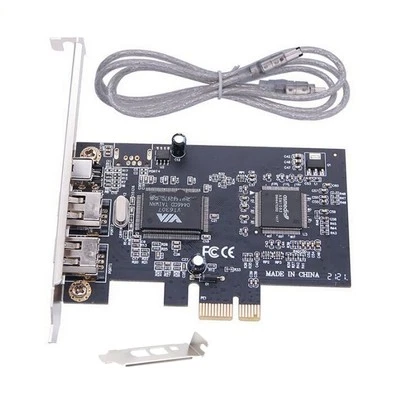 New 3 Ports PCI Express 1X to External IEEE 1394 Firewire Expansion Card - Image 1 of 4