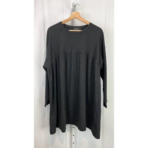 ESKANDAR gerafft Melange Pima Baumwolle Jersey Tunika Top dunkelgrau 10 12 Gr 1 - Bild 1 von 10