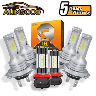 For Land Rover LR3 2005-2009 New LED Headlight High/Low + Fog Light 6x H7 H7 H11 - Image 1 of 4