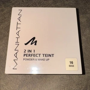 Manhattan 2 in 1 PERFECT TIENT Powder & Make-Up, 16 Beige  9g - Picture 1 of 3