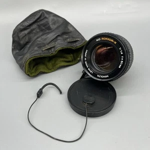 Minolta MD Rokkor-X 50mm F/1.4 MF Standard Lens, Caps, Leather Bag, JAPAN Vtg - Picture 1 of 13