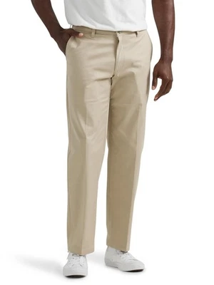 Lee Men's Total Freedom Stretch Relaxed Fit Flat Front Pant Bottoms Tan Sand New - Image 1 of 3