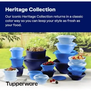 NUEVO 36 piezas Tupperware Juego Servalier Color Azul Colección Heritage Valor $166 - Imagen 1 de 5