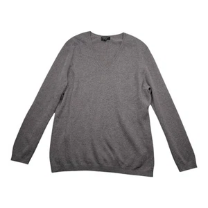 Charter Club 100% Cashmere Sweater Men's Large Gray Brown V Neck Classic Luxury - Picture 1 of 6