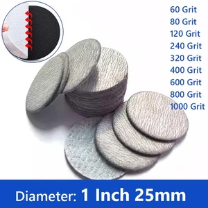 25mm-1 inch Round Sandpaper Sanding Disc Dry Flocking Disc No hole 60-1000 Grit - Picture 1 of 20
