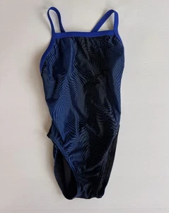 Speedo Swimsuit Bathing Suit One Piece Swimming Women Blue Black Size 26 - Picture 1 of 5