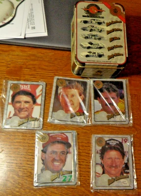 1995 Winston Cup Collector's Metal 5 Card Set in Tin Earnhardt Waltrip Labonte - Image 1 of 4