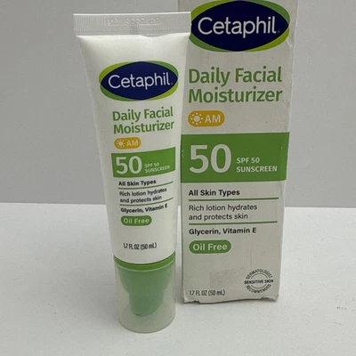 Protector solar hidratante facial diario Cetaphil® FPS 50+ • 1,7 fl oz • Exp 7/2027 Foto 1 de 4