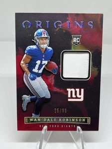 Parche de camiseta roja Wan'Dale Robinson Panini Origins 2022/99 RC Rookie Giants - Imagen 1 de 2
