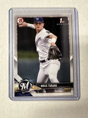Brice Turang RC 2018 Bowman Draft #BD11 Brewers 1st Bowman - Image 1 of 2