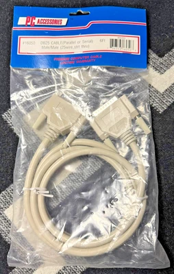 DB25 Cable male to male 6ft factory sealed PC Accessories #16050 - Image 1 of 2