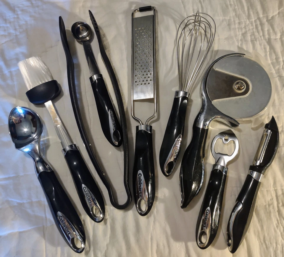 9 Cuisinart Kitchen Utensil Tools Whisk Zester Grater Pizza Bottle Opener Tongs - Image 1 of 1