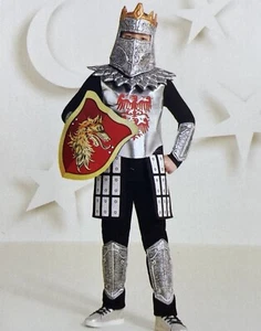 Kids Crusader Halloween Costume Midevil Times With Sheild and Mask Size Medium - Picture 1 of 11