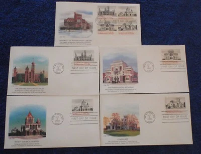 First Day Issue Stamps - American Architecture Series Complete Set of 5 - Image 1 of 4