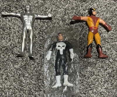 Lote De Colección Marvel X-Men BendEm Wolverine Punisher Silver Surfer Figura 1989-90 Foto 1 de 4