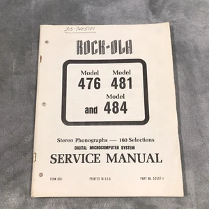Rock Ola 476 481 & 484 Service Manual Digital Microcomputer System Original - Picture 1 of 3