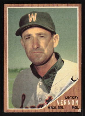 1962 Topps #152a Mickey Vernon Card TCCCX - Image 1 of 2