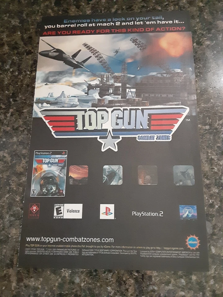 Top Gun Combat Zone Video Game Ad Print Advertisment - Image 1 of 1