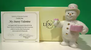 LENOX MY SNOWY VALENTINE -- FEBRUAR SCHNEEMANN Skulptur -- NEU in BOX mit COA - Bild 1 von 9