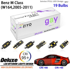 19pcs LED Interior Light Upgrade for Mercedes Benz M Class W164 White Light Bulb - Picture 1 of 8