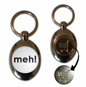 Meh Carrito de Compras £1/€1 Moneda Llavero (43mm x 32mm) - Imagen 1 de 2