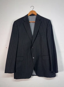Jack Victor Striped Black Suit 1AB - Picture 1 of 7