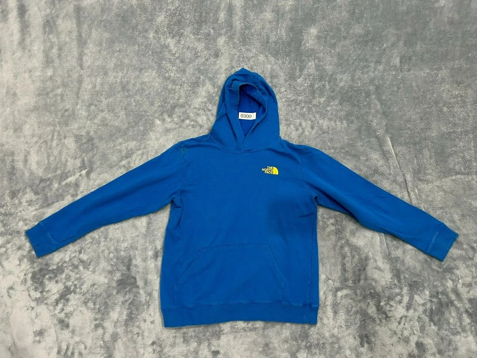 THE NORTH FACE 男孩针织衫 特大号 (18/20) 蓝色 HOODIE FLEECE PULLOVER — 第 1/4 张图片