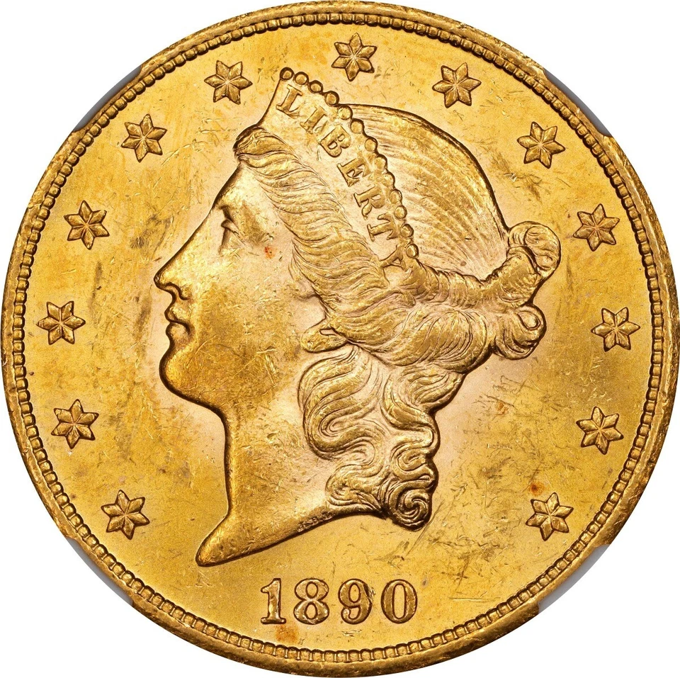 Liberty Double Eagle 1890-CC tipo 3 $20 NGC MS62. Población PCGS: 21; 7 finos... Foto 1 de 4
