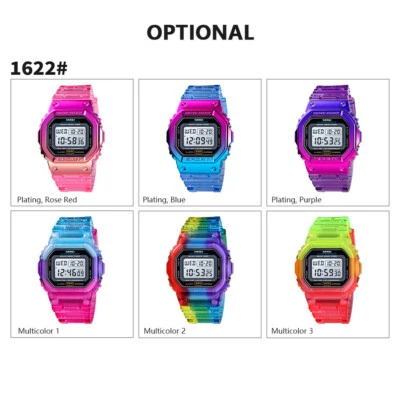 SKMEI Niñas Niños Moda Colores LED Digital Exterior Estudiante Deportes Relojes de Pulsera Foto 1 de 4