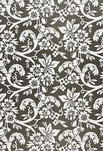 Papel de álbum de recortes impreso translúcido/vitela A/4 flores negro - Imagen 1 de 1