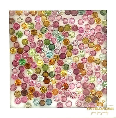 2.2 to 2.3 MM Natural Multi Color Tourmaline Round Cut Loose Gemstones Lot - Image 1 of 4