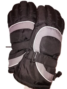 Men's  Leather Ski Gloves Black/Gray, Large/XL* - Picture 1 of 3
