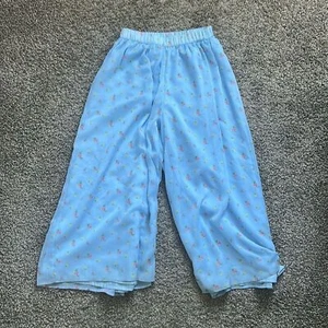 Janie and Jack Girls Blue Ditsy Floral Wide Leg Pants Spring Easter Size 12 - Picture 1 of 6