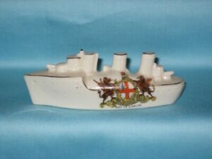 Arcadian Crested China WW1 Torpedo Boat Destroyer - CITY OF LONDON Crest