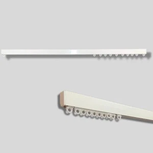 BINARIO TENDA SOFFITTO PARETE SCORRITENDA LINEARE ALLUMINIO BIANCO CORDA STRAPPO - Foto 1 di 9