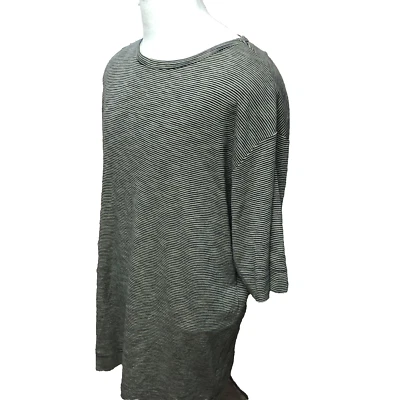 Camiseta de cuello redondo de algodón a rayas negra y beige talla L de Nautica para hombre Foto 1 de 4