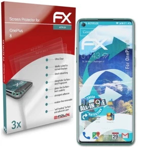 atFoliX 3x Screen Protector for OnePlus 8 Protective Film clear&flexible - Picture 1 of 6