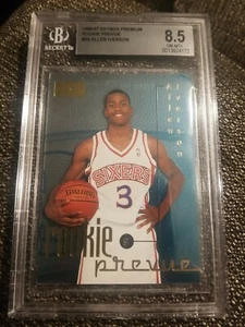 1996-97 Skybox Premium Rookie Prevue #R9 Allen Iverson BGS 8.5 Rookie 76ers - Bild 1 von 2