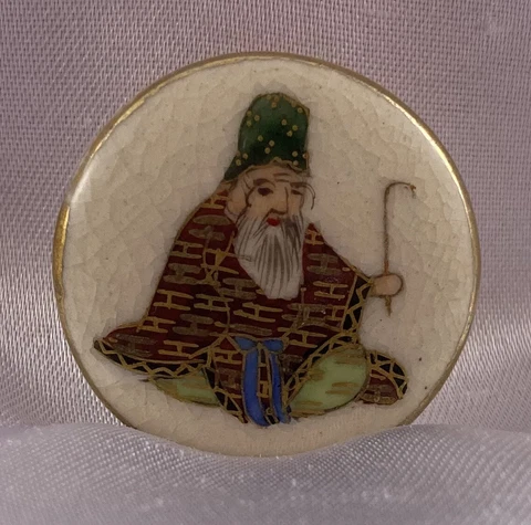 Fukurokuju god of Fortune Button Cover