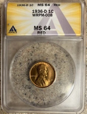 1936-D/D RPM-004 WRPM-008 Lincoln Cent ANACS Certified - Image 1 of 4