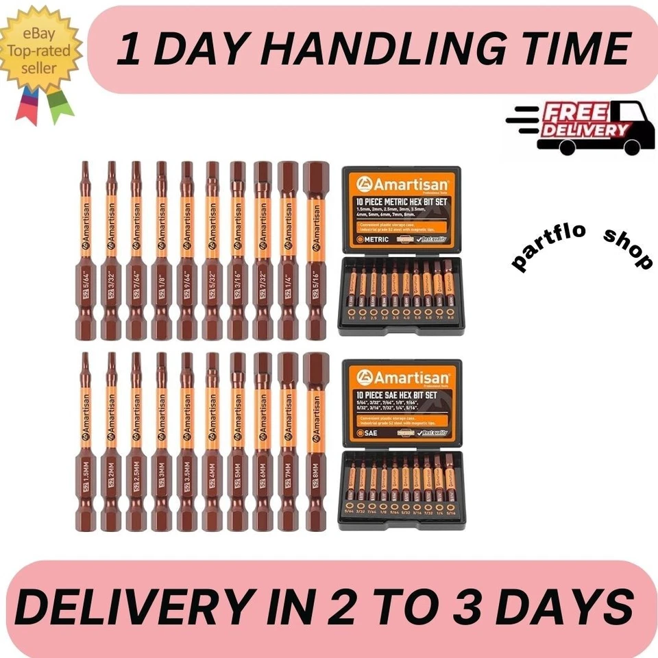 Hex Key Allen Bit Set Quick Change Connect Impact Driver Power Drill Metric Long - Image 1 of 1