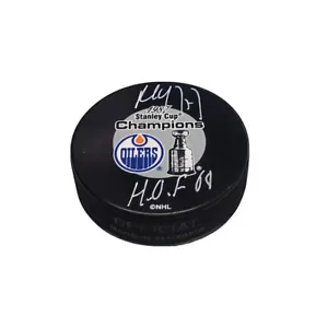 PAUL COFFEY Signed Edmonton Oilers 1987 Stanley Cup Champions Puck - HOF 04 - Picture 1 of 2