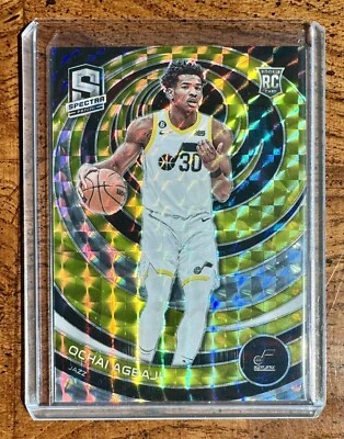 2022-23 Panini Spectra Ochai Agbaji Interstellar Prizm Rookie RC /99 Jazz - Image 1 of 2