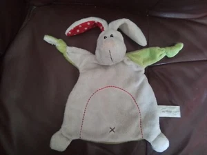 My First Nici Schmusetuch Kuscheltuch Hase in Beige Grün Rot Top Zustand - Bild 1 von 3
