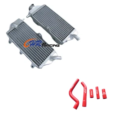 Radiador de alumínio + mangueira vermelha para 2010-2013 Yamaha YZF250 YZ250F YZ 250 F 2011 2012 - Imagem 1 de 4
