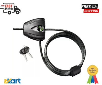 Black Python Bike Lock with Key Metal Cable Lock has a Weather Resistant 6 Ft... - Image 1 of 4