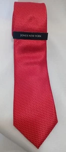 JONES NEW YORK Men's Tie Red Geometric Pattern ( Holiday Time) - Picture 1 of 6
