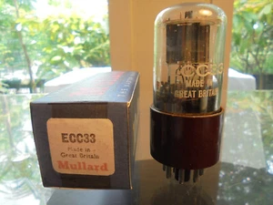 MULLARD ECC33 6SN7GT NEW OLD STOCK IN BOX TESTED BRITISH VINTAGE VALVE TUBE - Picture 1 of 8