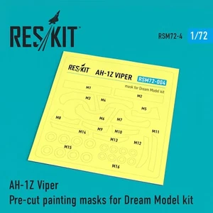 ResKit RSM72-0004 Scale 1:72 AH-1Z Viper Pre-cut painting masks for Dream Model - Picture 1 of 24